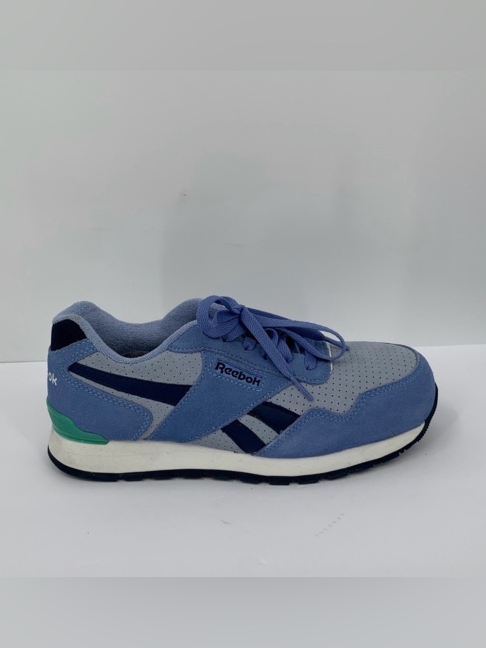 Reebok Harman Work sneaker blue leather composite safety toe tie women 8 MEDIUM